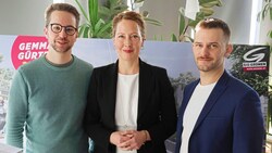 Mobilitätssprecher Kilian Stark sowie das Grüne Spitzenduo Judith Pühringer und Peter Kraus.  (Bild: Zwefo)