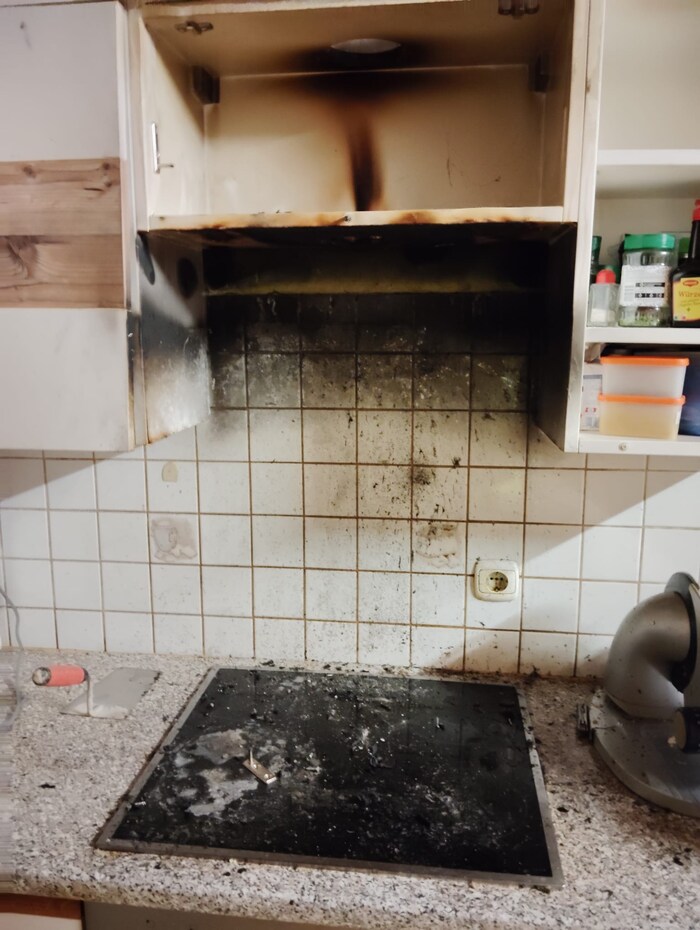 The fat on the stove ignited.