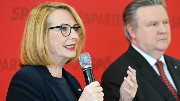The Second President of the National Council Doris Bures and the Mayor of Vienna Michael Ludwig (Bild: APA/HANS KLAUS TECHT)
