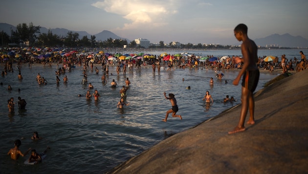 Extremely high temperatures prevailed in Brazil at the weekend. (Bild: AFP)