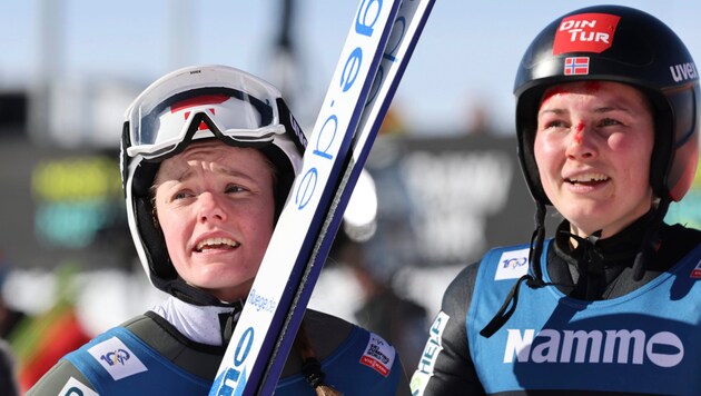Silje Opseth (left) and Eirin Maria Kvandal will not be jumping in Planica. (Bild: ASSOCIATED PRESS)