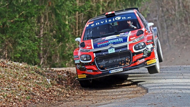 Luca Waldherr wurde Zweiter bei der Rebenland-Rallye – nur der Meister war schneller. (Bild: Daniel Fessl)