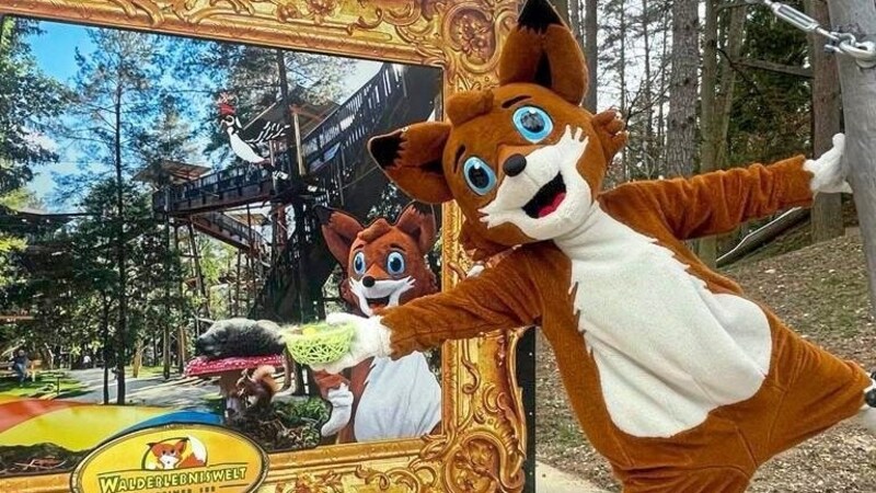 n der Walderlebniswelt Klopeiner See steigt heute die Party: 200 Ostereier sind versteckt, neben Reiny tritt Lesefuchs Theo mit Christian Krall auf, ab 17 Uhr steigt die Kinder-Disco. (Bild: Walderlebniswelt)