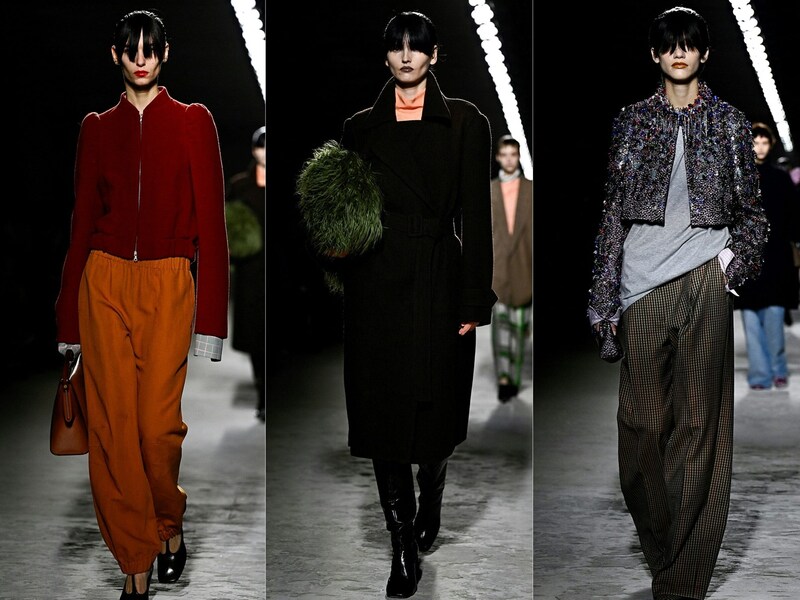 Kreationen von Dries Van Noten für die Women Ready-to-wear-Herbst-Winter 2024/2025-Kollektion im Rahmen der Pariser Modewoche in Paris. (Bild: APA/AFP/JULIEN DE ROSA)