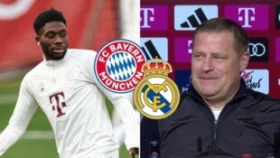 Eberl (re.) spricht im Poker um Davies (li.) ein Machtwort. (Bild: SID)