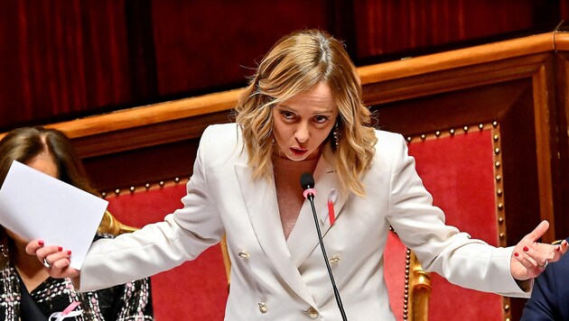 Ministerpräsidentin Giorgia Meloni (Bild: APA/AFP/Filippo MONTEFORTE)