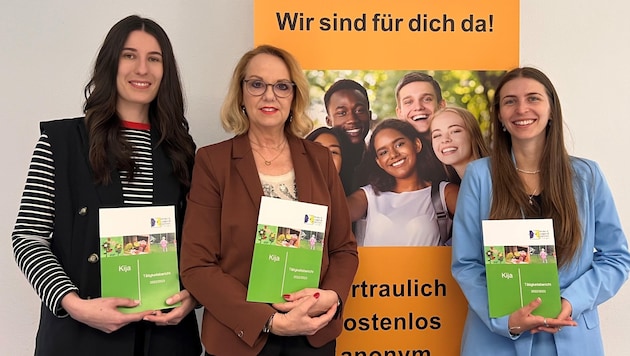 After 24 years as Tyrol's Children and Youth Advocate, Elisabeth Harasser (center) presented the Kija's balance sheet for the last time on Tuesday with Simone Altenberger (left) and Vivien Riedl. (Bild: Kija Tirol)