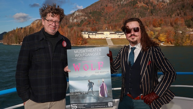 „Wolfs-Duo“: Franzobel (li.) und Gerd Hermann Ortler (Bild: Neumayr)
