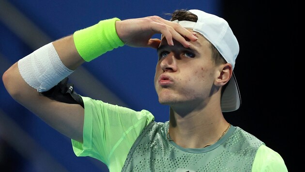 Jakub Mensik hatte seine Emotionen nicht im Griff.  (Bild: APA/AFP/KARIM JAAFAR)