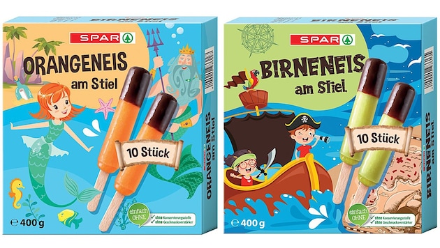 Eine österreichische Lebensmittelkette hat die beiden Sorten eines Eis-Klassikers getrennt in den Verkauf gebracht. (Bild: Spar)