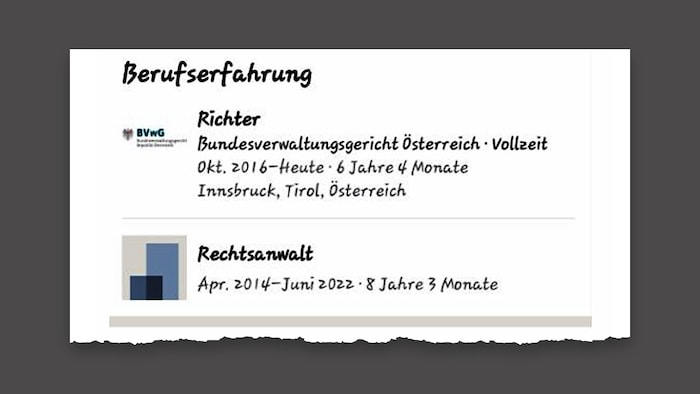 Former LinkedIn profile: "Judge" and "Lawyer" until 2022?