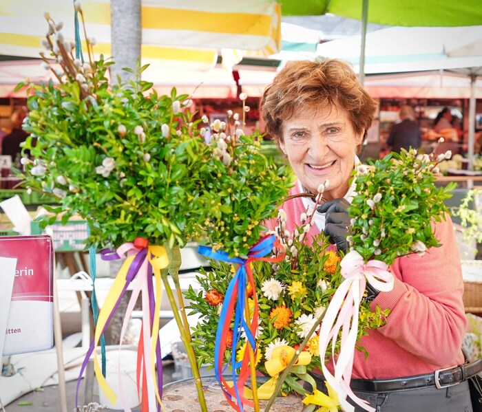 Herta Schaffler ist seit 55 Jahren Verkäuferin am Grazer Kaiser-Josef-Markt.
