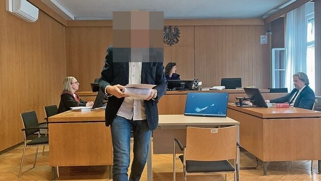 Herr E. vor Gericht. (Bild: Kerstin Wassermann, Krone KREATIV)