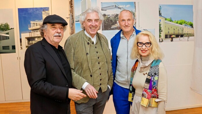 Architects Wimmer, Valentiny, Forsthuber (from left to right) and cultural journalist Elisabeth ...
