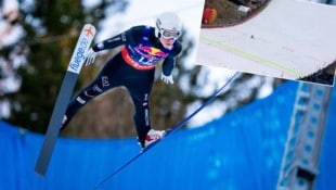 Giovanni Bresadola stürzte in Planica. (Bild: GEPA, twitter.com/Eurosport_PL)