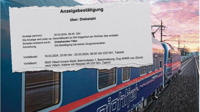 Dreister Diebescoup in einem Nightjet auf der Bahnreise von Zürich nach Villach. (Bild: Harald Eisenberger/ KroneKreativ)