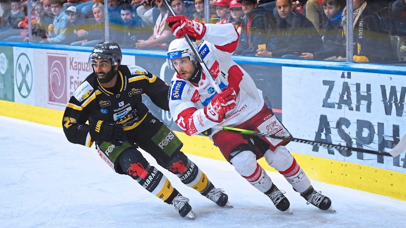 KAC-Stürmer Manuel Ganahl schoss auswärts das wichtige 1:0. (Bild: f. pessentheiner)