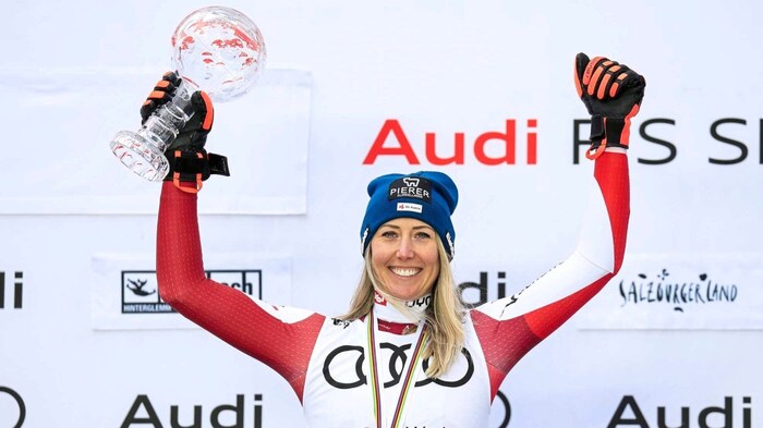 Die Kumbergerin Conny Hütter sorgte mit dem Sieg im Abfahrtsweltcup für das steirische ...