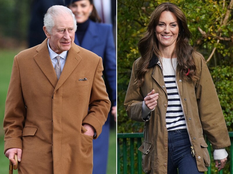 König Charles, der auch Krebs hat, reiste aus London an, um ein privates Mittagessen mit seiner „geliebten Schwiegertochter“ Kate zu haben. (Bild: APA/POOL/AFP/Yui Mok, Adrian DENNIS)