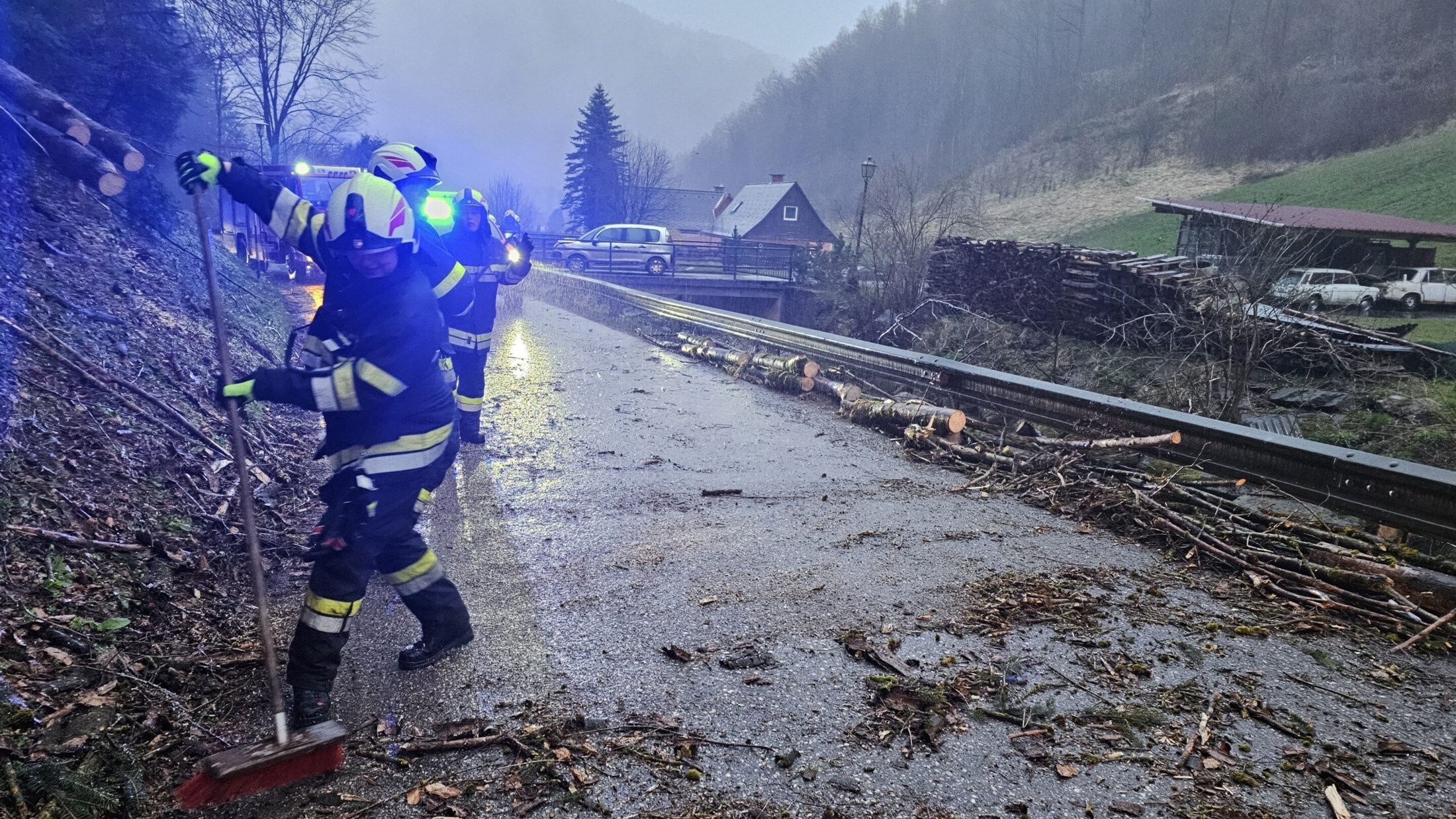 A Frantschach-St. Gertraud-i tűzoltókat kétszer is ki kellett hívni. (Bild: Georg Bachhiesl)
