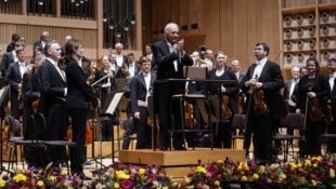 Die Wiener Philharmoniker mit dem Maestro (Bild: reinhard winkler)