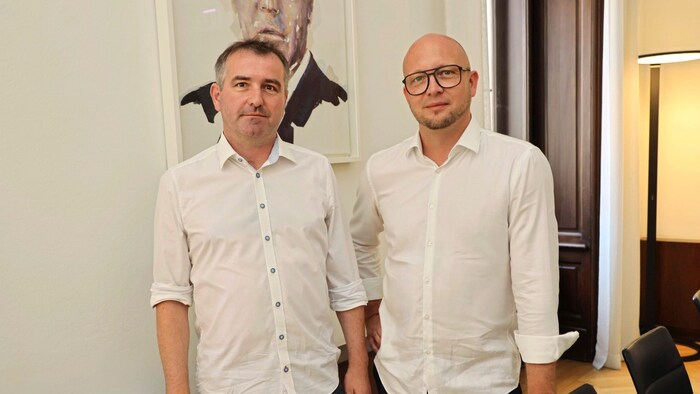 GAK-Präsident Rene Ziesler (r.) und Manager Matthias Dielacher hoffen in Weinzödl auf ...