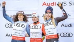 Federica Brignone, Lara Gut und Mikaela Shiffrin (v.l.) (Bild: APA/EXPA/JOHANN GRODER)