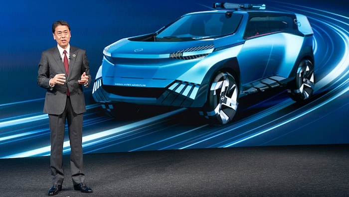 Nissan-CEO Makoto Uchida stellt den neuen Business-Plan vor. 