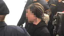 Der Angeklagte erschien als Frau vorm Gericht in Ried im Innkreis (Bild: Markus Schütz, Krone KREATIV)