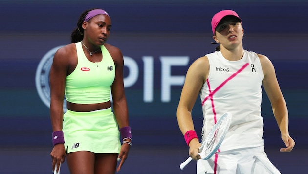 Coco Gauff (l.) and Iga Swiatek (r.) have already been eliminated. (Bild: APA/Getty Images via AFP/GETTY IMAGES/Megan Briggs, Photoshop)