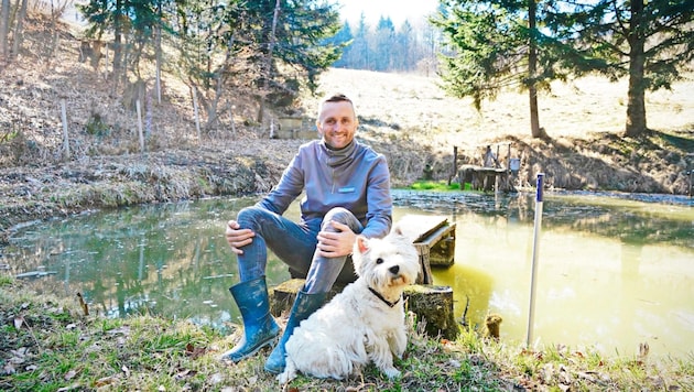Sturm-Legende Jakob Jantscher trauert um seinen Hund Luigi. (Bild: Sepp Pail)