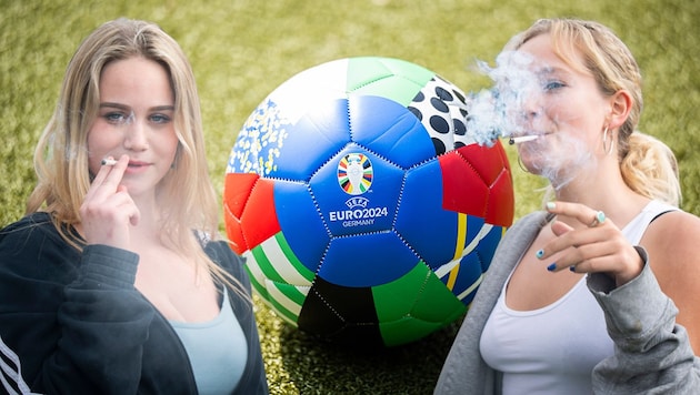 Einen „Ofen“ rauchen und mit tausenden anderen Fans Fußball schauen? Wir zeigen, was möglich ist. (Bild: APA/Picturedesk, Krone KREATIV)