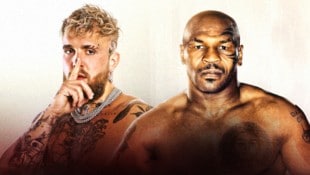 Jake Paul und Mike Tyson steigen am Wochenende in den Ring – über 80.000 Zuschauer werden dabei sein. (Bild: Netflix, Krone KREATIV)