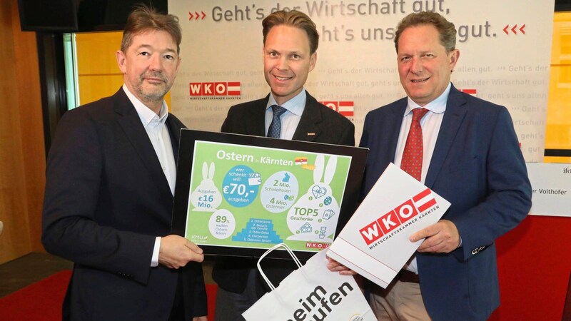 Nikolas Gstättner (WKK), Branchenchef Raimund Haberl und Experte Peter Voithofer bei der Präsentation der Zahlen. (Bild: Uta Rojsek-Wiedergut)