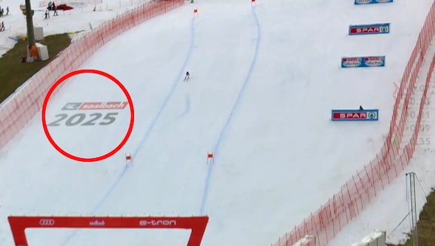 Virtuelle Werbung im Ski-Weltcup (Bild: Screenshot ORF)