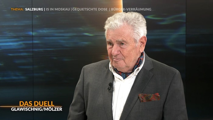 Andreas Mölzer krone.tv'deki "TV düellosunda". 