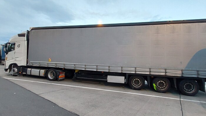 The Russian was driving this huge truck.