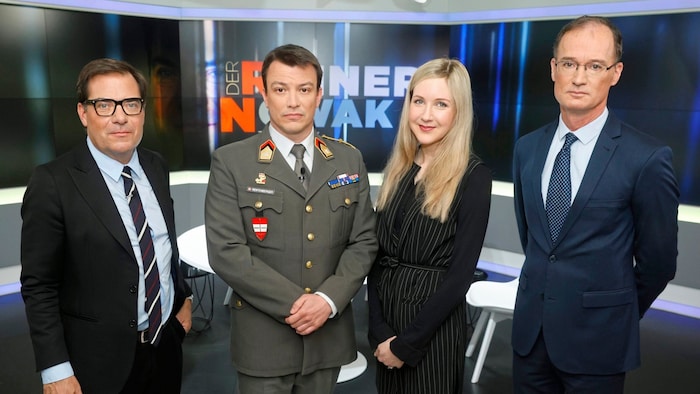 Rainer Nowak with his guests Albin Rentenberger, Angelika Eliseeva and Wolfgang Mueller (from ...