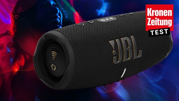 The Bluetooth speaker now also supports WLAN. (Bild: JBL, stock.adobe.com, Krone KREATIV)