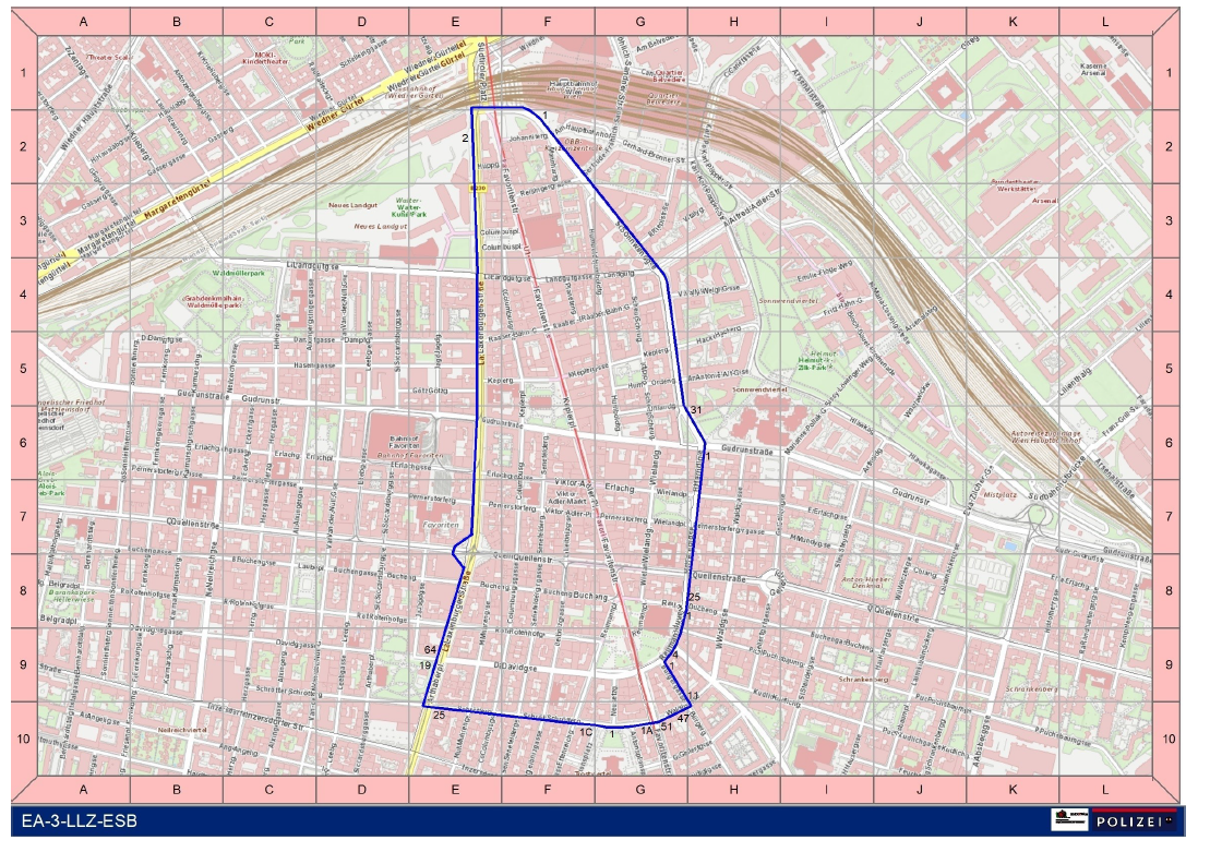 An overview of the entire zone (Bild: LPD Wien)