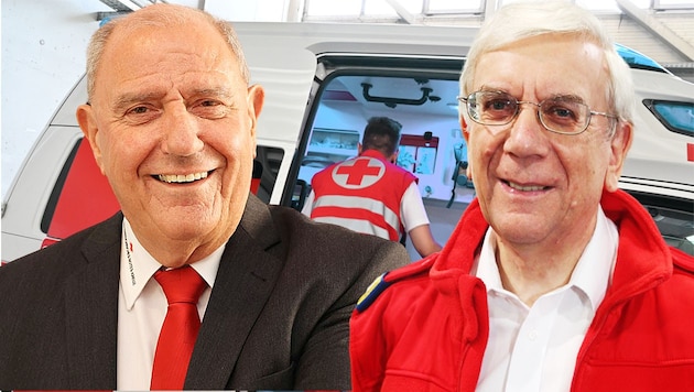 Will Werner Weinhofer (right) remain Styrian Red Cross President or will he be replaced by Siegfried Schrittwieser? (Bild: Christian Jauschowetz, Jürgen Radspieler, Eveline Hronek, Krone KREATIV,)