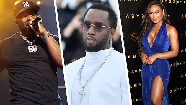 50 Cent's ex-girlfriend Daphne Joy is allegedly involved in the sex trafficking scandal surrounding Sean "Diddy" Combs. The OnlyFans beauty is said to have been the musician's sex worker. (Bild: APA/Getty Images via AFP/GETTY IMAGES/Jamie McCarthy, APA/AFP/Jerritt Clark, APA/ANGELA WEISS, Krone KREATIV,)