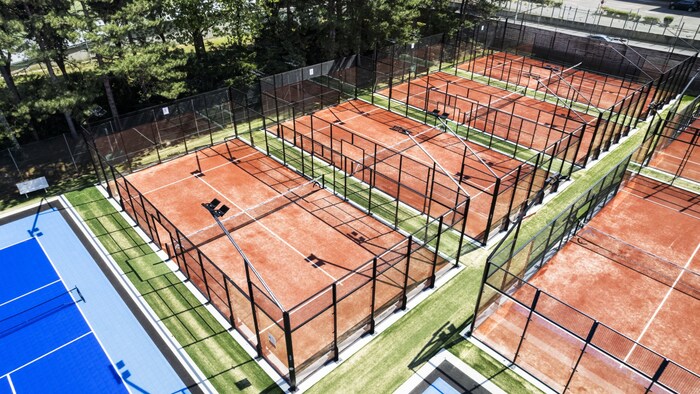 The impressive padel tennis facility at the Donaucity sports center.