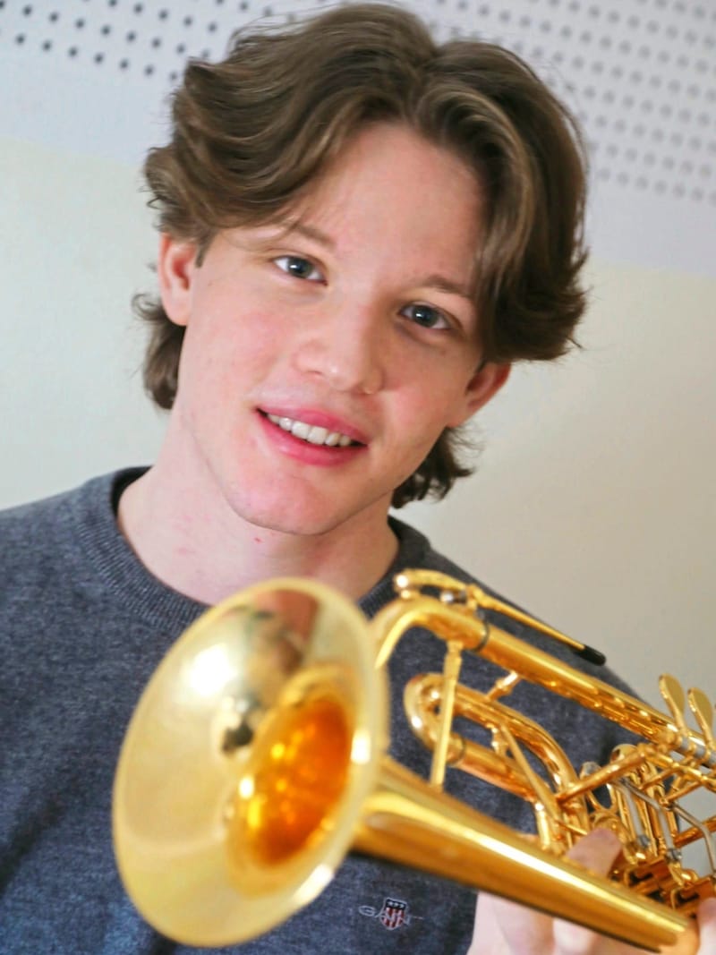 Herbert Taschek wants to do his basic military service as a trumpet player. (Bild: Uta Rojsek-Wiedergut)