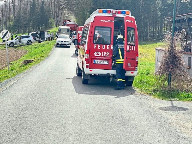 35 Mann der Feuerwehren aus Bocksdorf und Stegersbach waren im Einsatz. (Bild: Christian Schulter)