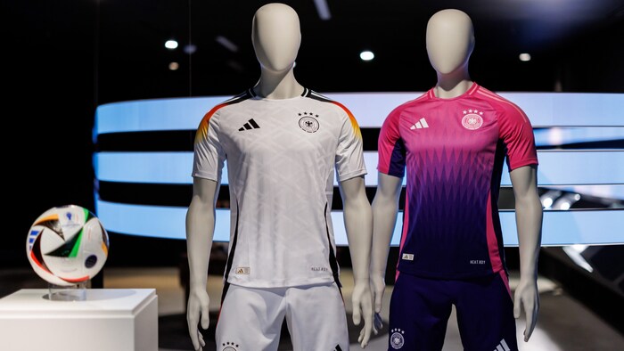 The jerseys of the German national soccer team