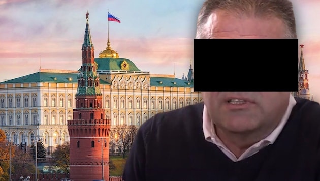 Targeted: former chief inspector and police attaché Egisto Ott with his apparently good connections to Moscow (Bild: stock.adobe.com, youtube.com, Krone KREATIV)