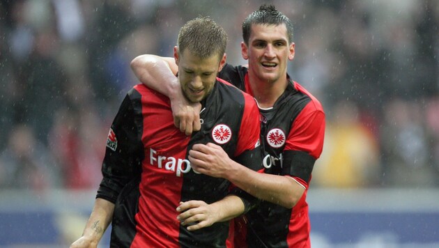 Martin Fenin (right) played for Eintracht Frankfurt from 2008 to 2011. (Bild: dpa/A3778 Fredrik von Erichsen)