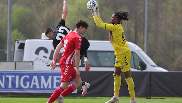 Goalkeeper Tobi Oluwayemi developed strongly in the southern city (Bild: GEPA pictures/ Chris Bauer)