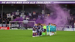 Austria Salzburg und die Fans können nur mehr hoffen. (Bild: Kronen Zeitung)